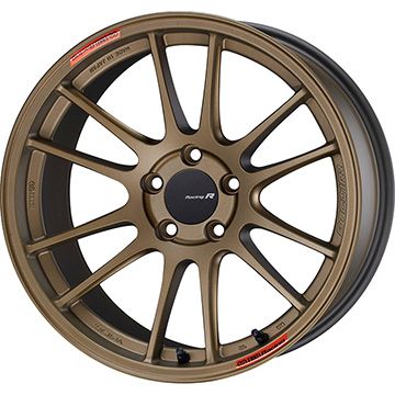 【新品国産5穴100車】 夏タイヤ ホイール4本セット 225/40R18 ミレバー スポーツマクロ MA349（限定） エンケイ GTC01 RR チタニウムゴールド 18インチ