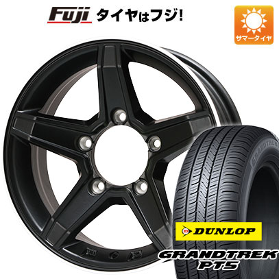 【新品】ジムニー 夏タイヤ ホイール4本セット 175/80R16 ダンロップ グラントレック PT5 プレミックス エステラ(マットブラック/リムポリッシュ) 16インチ :fuji 16701 106733 40811 40811:フジ スペシャルセレクション