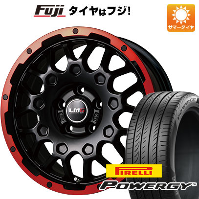 【新品国産5穴114.3車】 夏タイヤ ホイール４本セット 205/55R17 ピレリ パワジー レアマイスター LMG MS 9W マットブラックレッドリム 17インチ :fuji 1741 110710 41416 41416:フジ スペシャルセレクション