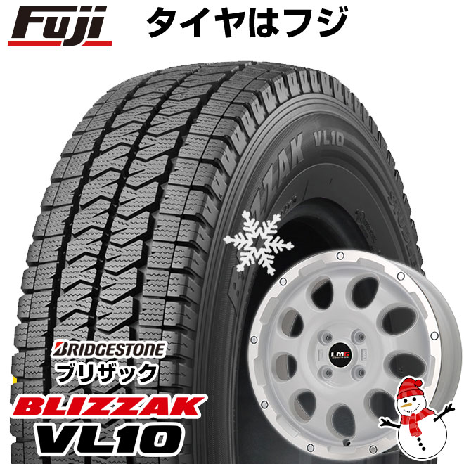 【新品 軽自動車】軽トラ 軽バン スタッドレスタイヤ ホイール4本セット 145/80R12 80/78N ブリヂストン ブリザック VL10 レアマイスター LMG CS-9 12インチ
