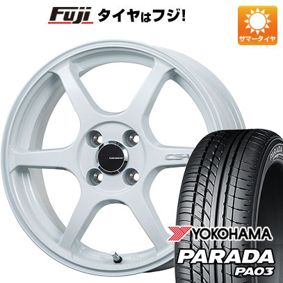 【新品 軽自動車】夏タイヤ ホイール4本セット 165/55R14 ヨコハマ PARADA PA03 ブラックレター 95/93N レアマイスター CS-V6 14インチ