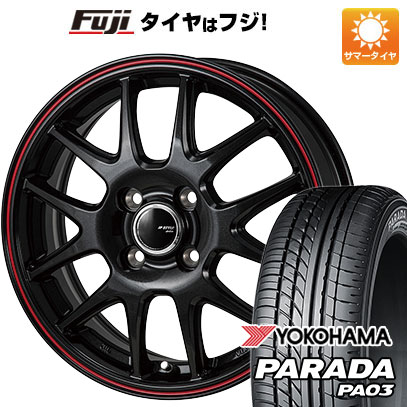 【新品 軽自動車】夏タイヤ ホイール4本セット 165/55R14 ヨコハマ PARADA PA03 ブラックレター 95/93N モンツァ JPスタイル ジェファ 14インチ