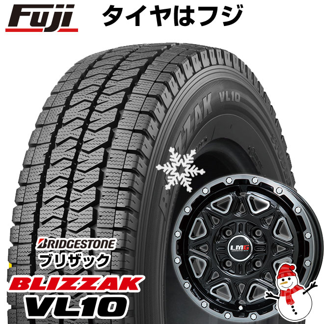 【新品 軽自動車】軽トラ スタッドレスタイヤ ホイール4本セット 145/80R12 80/78N ブリヂストン ブリザック VL10 レアマイスター LMG モンタグナ 12インチ