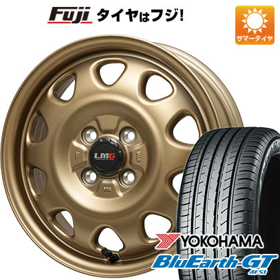 BluEarth - 【新品国産車用 4穴100車】 夏タイア 車輪4本仕掛ける 185/65R14 ヨコハマ 青碧地びた GT AE51 レアマイスター LMG OFF-STYLE(引っ敷きゴールド) 14in 自動車-夏タイヤ、ホイールセット