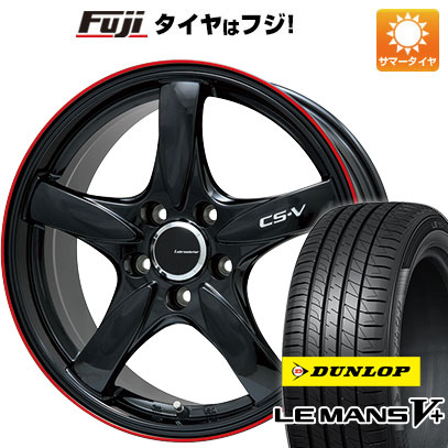 【新品国産5穴100車】 夏タイヤ ホイール4本セット 215/45R17 ダンロップ ルマン V+(ファイブプラス) レアマイスター CS V(グロスブラック/レッドリム) 17インチ :fuji 1674 128675 40682 40682:フジ スペシャルセレクション