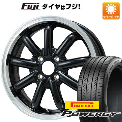 サクラ スペーシアギア ファンクロス 夏タイヤ ホイール4本セット 165/55R15 ピレリ パワジー ストレンジャーKST-9改 ブラック/リムポリッシュ 15インチ