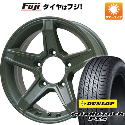 【新品】ジムニー 夏タイヤ ホイール4本セット 175/80R16 ダンロップ グラントレック PT5 プレミックス エステラ(オリーブグリーン) 16インチ :fuji 16701 148236 40811 40811:フジ スペシャルセレクション