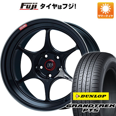 【新品国産5穴114.3車】 夏タイヤ ホイール４本セット 225/55R18 ダンロップ グラントレック PT5 エンケイ PF06 マシニングブラック 18インチ :fuji 1321 151070 40818 40818:フジ スペシャルセレクション