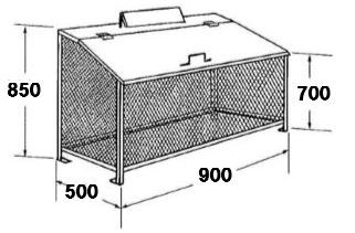 ゴミ箱ワンニャンカアmini　SH-90P　ステンレス製　屋外用分別ゴミ収納　家庭用　45Lゴミ袋2〜3袋収納