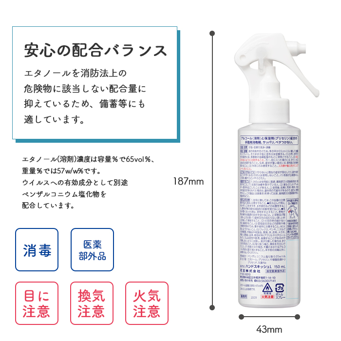 花王 ハンドスキッシュEX 携帯用スプレーボトル 手指消毒剤 150mL×24本