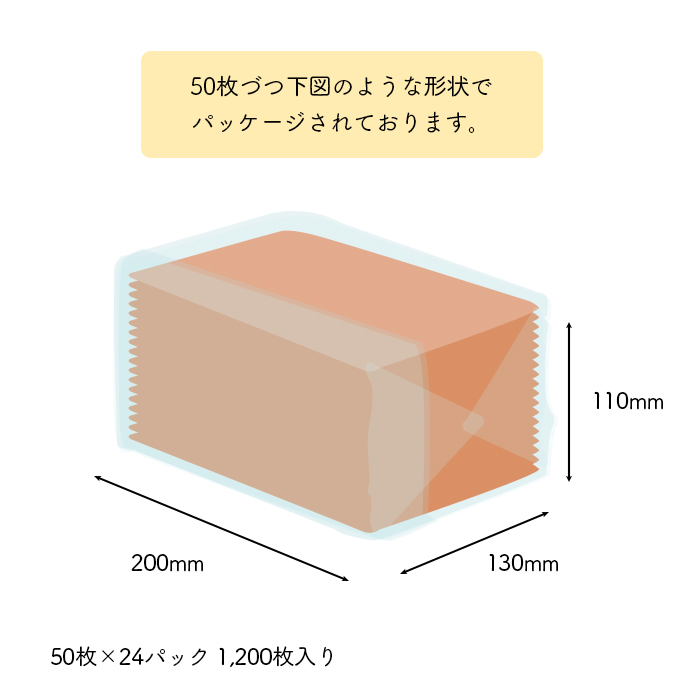 使い捨てエプロン クリーンエプロン オレンジ 八つ折りタイプ ケース50