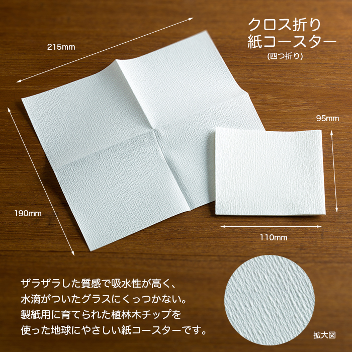 ペーパーコースター リフレコースターF 白無地 1ケース(50枚×40パック