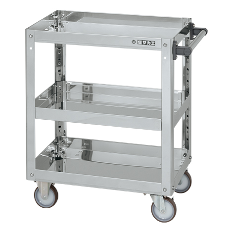 サカエ SAKAE ステンレス 3段ワゴン 移動ワゴン キャスター付き サカエ SAKAE ステンレス 3段ワゴン 移動ワゴン キャスター付き サカエ