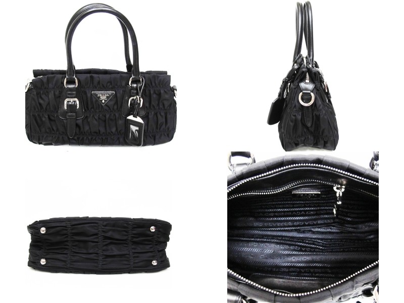 PRADA ブラック ナイロン ハンドバッグ PRADA （美品）プラダ 2Way ショルダー ハンド バッグ ナイロン
