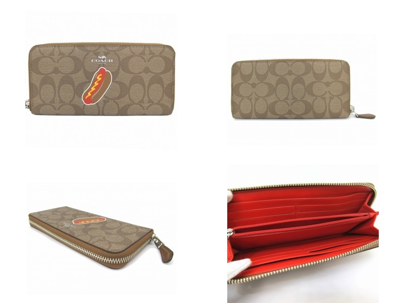 〈未使用品〉COACH コーチ 財布 長財布 シグネチャー ラウンドファスナー COACH コーチ ブラウン 長財布 シグネチャー ラウンドファスナー