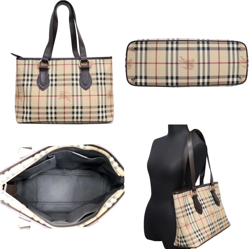 BURBERRY バーバリー ノバチェックトートバック PVC × レザー