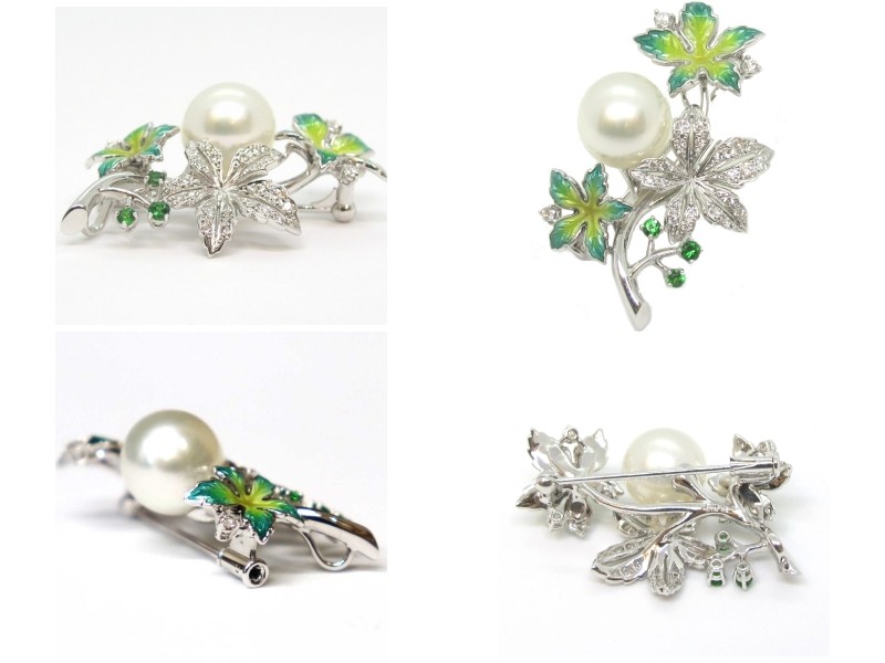 MIKIMOTO（ミキモト） （美品）ミキモト パールダイヤフラワーブローチ