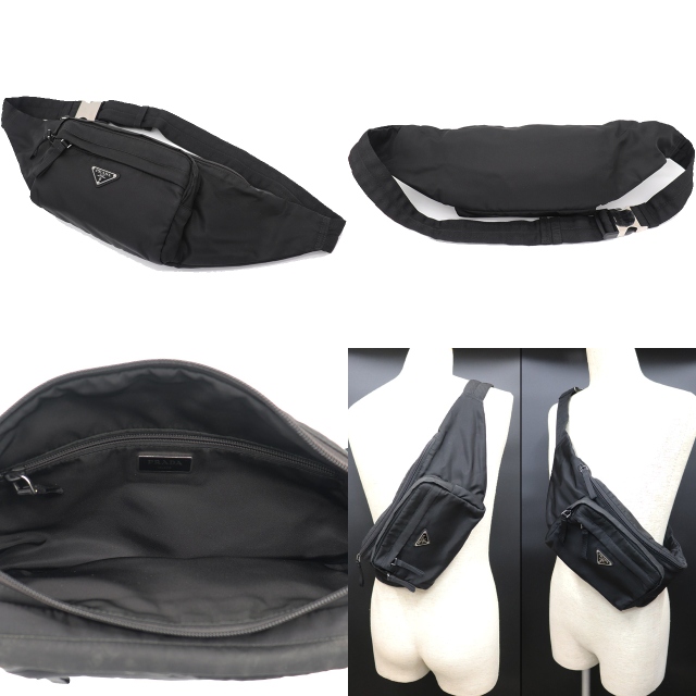 プラダ PRADA ボディバッグ ナイロン ブラック 黒 シルバー金具 2VL005