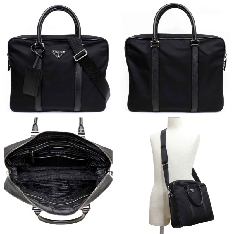 PRADA(プラダ) (美品)プラダ ブリーフケース 書類かばん 2Way 斜め PRADA(プラダ) (美品)プラダ ブリーフケース 書類かばん 2Way 斜め