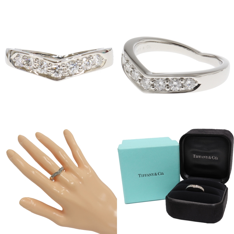 ✨鑑定済み✨Tiffany & Co. ダイヤモンド付きリング 14号 TIFFANY&Co. ティファニー メトロ リング 指輪 14号 18金 K18