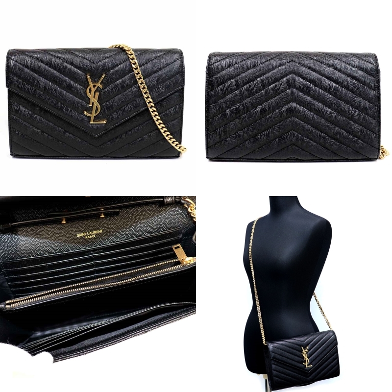 SAINT LAURENT サンローラン YSL モノグラム Vステッチ チェーン SAINT LAURENT サンローラン YSL モノグラム Vステッチ チェーン