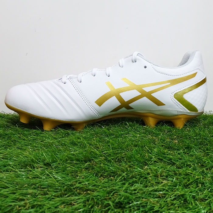 アシックス DSライト NARROW asics 【サッカー・フットサル】 シューズ サッカースパイク DS LIGHT ホワイト×リッチゴールド (1103A070-122)｜fujispo｜02