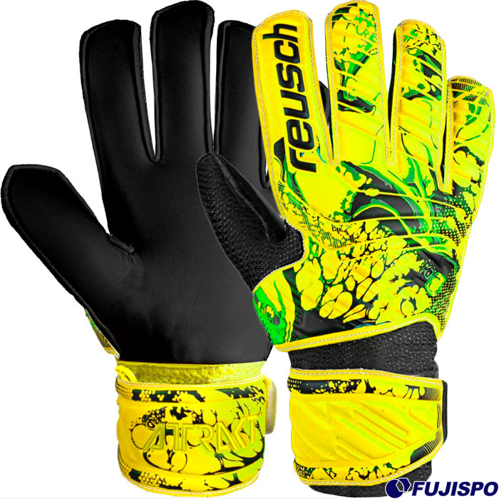 ロイッシュ アトラクト ソリッド JR reusch  キーパーグローブ セイフティイエロー×ブラック (5362515-2700)
