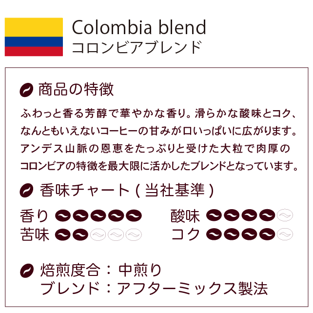 コロンビアブレンド500g コーヒー コーヒー豆｜fujitacoffee｜02