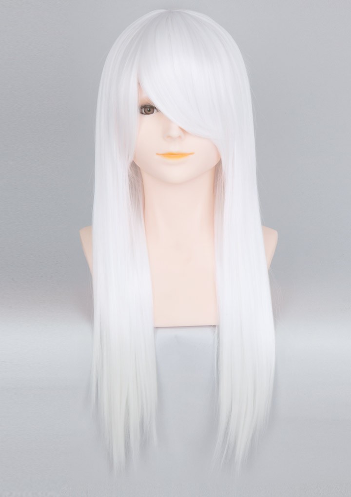 フロントレース ロングウィッグ 富士達 コスプレウィッグ 富士達オリジナル オールバック フロント