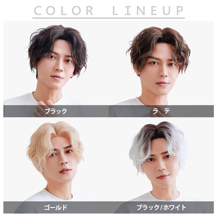 ウィッグ メンズ センター分け メンズウィッグ 真ん中分け かつら 男性用 自然 バレない 大きめ ヘアアイロンOK 【センターパートショート】 関連画像3