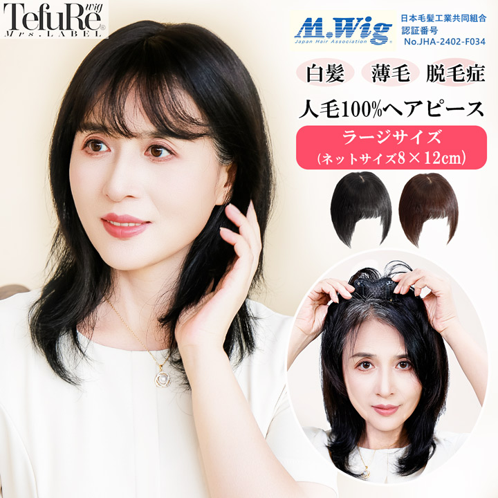 楽天市場】部分ウィッグ 人毛100％ つむじ付き 「ヘアピース
