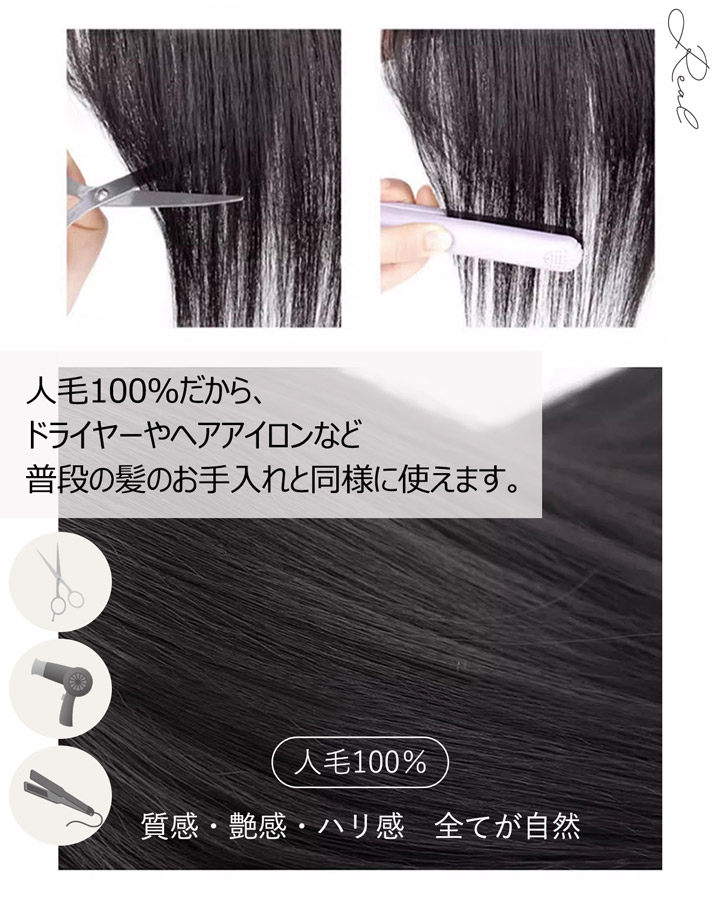 TefuRe（テフリ） 【在庫限り】ウィッグ 自然 人毛 100% フルウィッグ