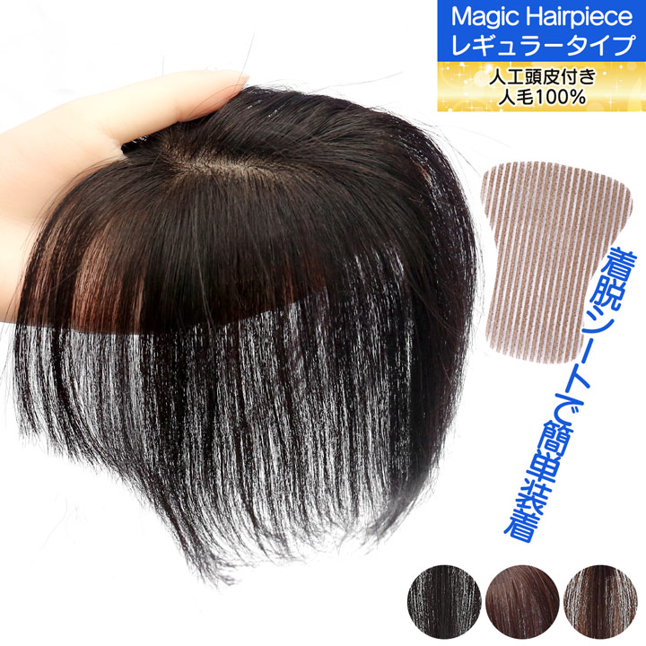TefuRe（テフリ） 【人工頭皮付き】人毛100％ マジックヘアピース