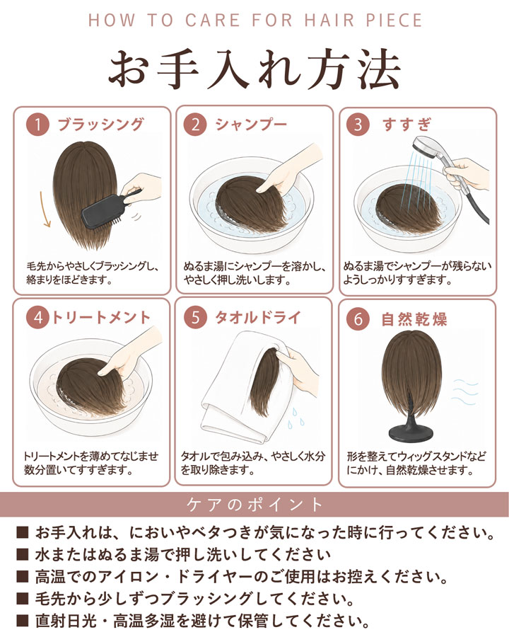 TefuRe（テフリ） 人工頭皮付き ヘアピース 人毛100％ ハイライト