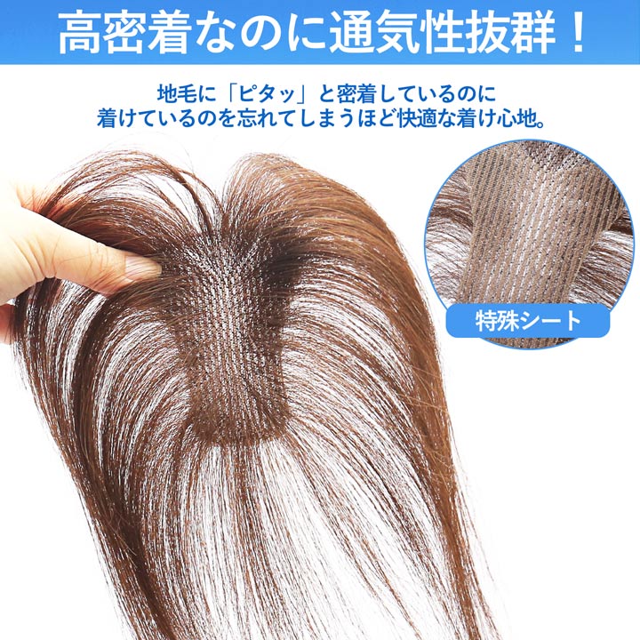 【デザイナーズヘアピース】人毛100％ ナチュラルブラウン　ヘアピース　総手植 人毛100％ 総手植え ナチュレトップヘアピース 選べる4タイプ