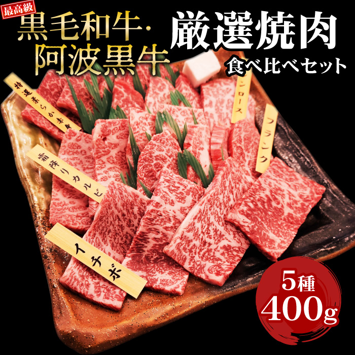 最高級黒毛和牛厳選焼肉セット5種400g