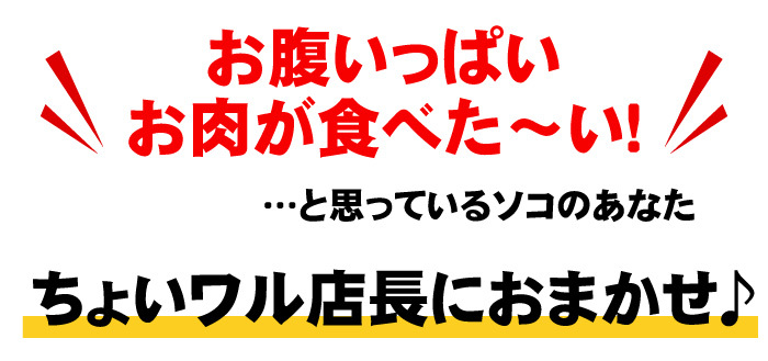 お腹いっぱいお肉が食べた〜い！