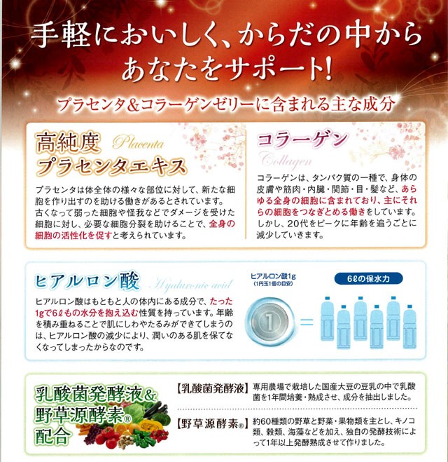 プラセンタ＆コラーゲンゼリー 1350g（15g×30包）約1ヶ月分