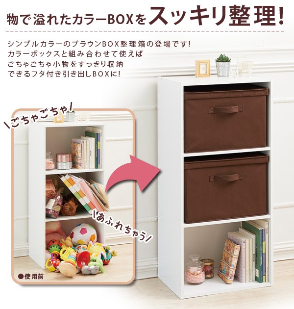 フタ付整理箱 2個set ブラウン 収納ボックス ストレージボックス