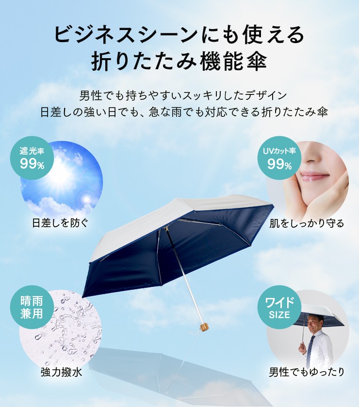猛暑対策 クール日傘 男女兼用GR UVカット 99%遮光 遮熱 晴雨兼用