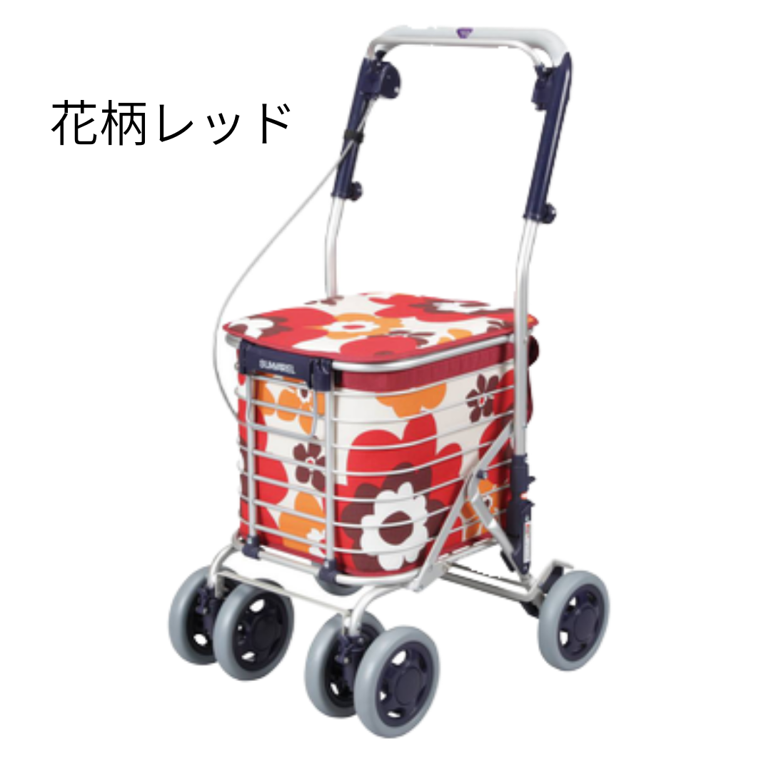 軽量 シルバーカー 花柄 折り畳み 100kg耐荷重 シルバーカー おしゃれ 手押し車 高齢者 老人 歩行介助 補助具
