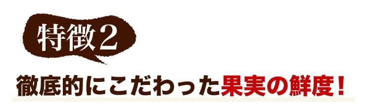 特徴2 徹底的にこだわった果実の鮮度！
