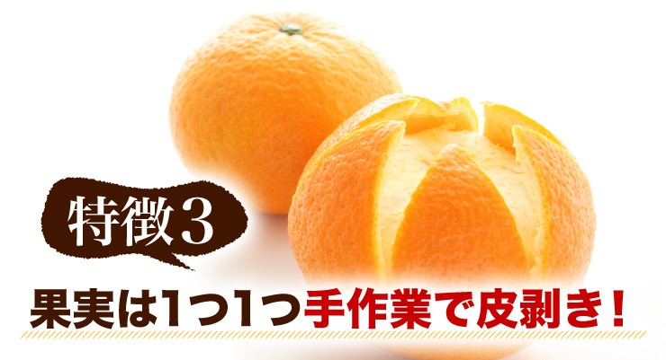 特徴3 果実は1つ1つ手作業で皮剥き！
