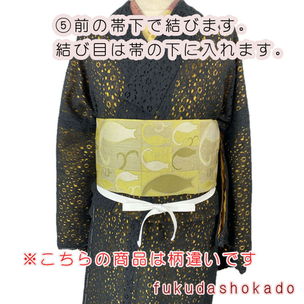 お太鼓 ワンタッチ帯 作り帯 kjow24-5 エンジ ストライプ 縞模様