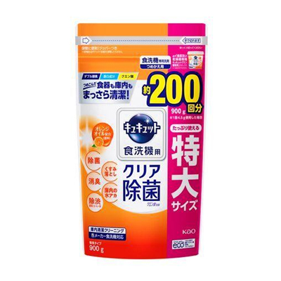 キュキュット　食洗機用クリア除菌　オレンジの香り　詰替用　900g　｜fukuei
