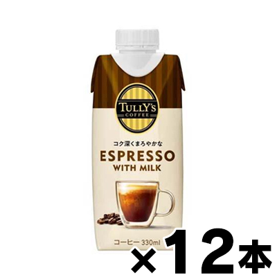 TULLYS COFFEE ESPRESSO WITH MILK åդѥå 330ml12ܡܥڡʳƱʸƱԲġ