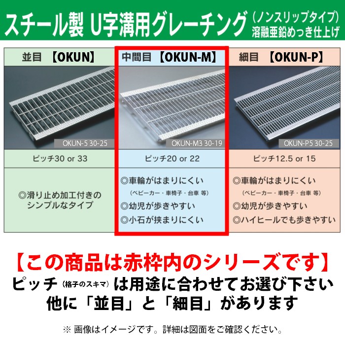 u字溝 グレーチング蓋 フタ 溝蓋 側溝蓋 規格 中間目 ノンスリップタイプ 溝幅240サイズ用 T-14 OKUN-M5 24-32 日本製