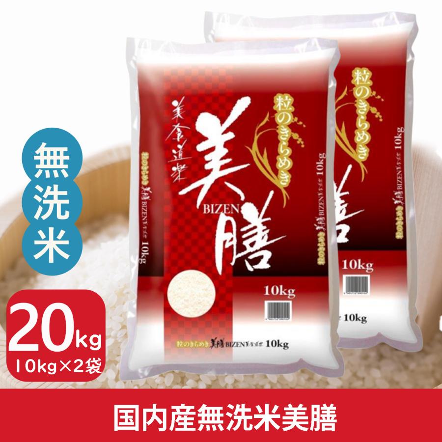 米 無洗米 20kg 10kg×2袋 送料無料 美膳 お米 国内産 白米