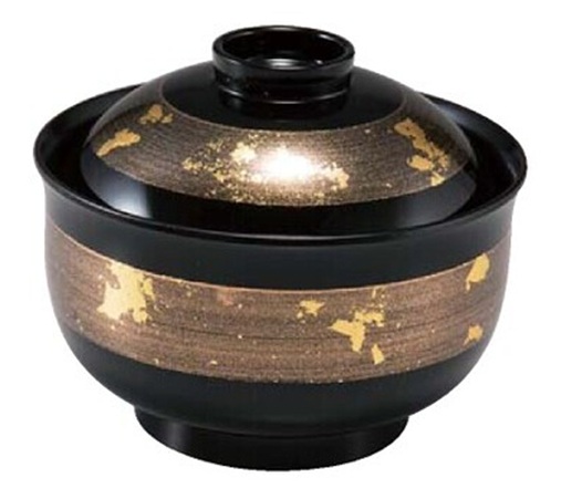 福井クラフト お椀 蓋付き 4寸石平仙才椀武蔵野内黒 耐熱ABS樹脂 食洗