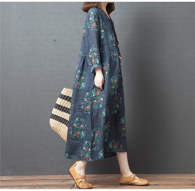 【希少美品✨】バーバリーズ リネン混 ロング ワンピース 花柄 ベルト L 希少美品✨】バーバリーズ リネン混 ロング ワンピース 花柄
